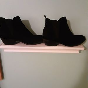 Black Faux Suede Booties